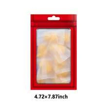 100-Pack Holographic Resealable Bag Zipper Food Storage Aluminium Foil Mylar Smell Bag Plastic Flat Packaging Pouch For Party Favor Food Candy Jewelry Lip Gloss Available In Multiple Sizes And Colors - 紅色 - 查看 12