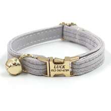 Collar personalizable para mascotas con campana - Nombre de mascota personalizado y número de teléfono Collar para gato y perro, accesorio para mascotas ajustable anti-pérdida - Collar para mascotas personalizado con nombre DIY - Collar de tela suave ajustable para gatos con campana, placa de identificación grabada adecuada para mascotas pequeñas y medianas - Collar personalizado para mascotas con campana linda - Collar para gato y perro con nombre y número de teléfono personalizado, accesorio para mascotas multicolor como regalo - Multicolor - Ver 12