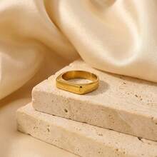 1枚时尚水钻镶边新月形戒指，适合女士日常佩戴 - 不銹鋼戒指 - 查看 16