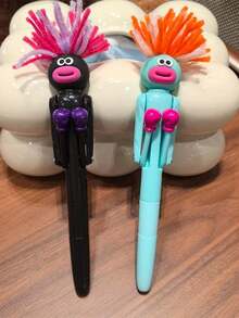 1pc Cute Cartoon Stress Relief Pen, Interactive Squeeze Ball Pen, Suitable For Students, Writing And Learning - Decompression Punching Pen - View 9