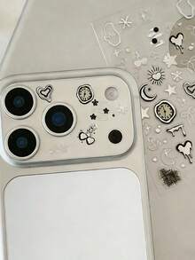 Miếng dán chống trầy xước ống kính tự chế bằng hợp kim hình mèo dễ thương, thiết kế theo phong cách kim loại bạc và họa tiết mèo, chó đáng yêu, dành cho ống kính điện thoại dòng 11 Pro/12 Pro/13 Pro/14 Pro/15 Pro/16 Pro/17 Pro cũng như ốp lưng điện thoại, quà tặng kỷ niệm. - Nhiều màu - Xem 1