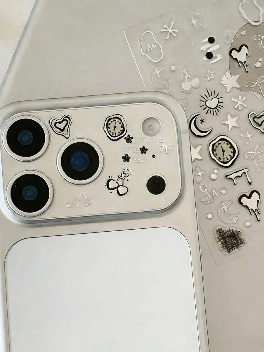 Miếng dán chống trầy xước ống kính tự chế bằng hợp kim hình mèo dễ thương, thiết kế theo phong cách kim loại bạc và họa tiết mèo, chó đáng yêu, dành cho ống kính điện thoại dòng 11 Pro/12 Pro/13 Pro/14 Pro/15 Pro/16 Pro/17 Pro cũng như ốp lưng điện thoại, quà tặng kỷ niệm. - Nhiều màu - Xem 1