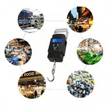 Digital Hanging Fishing Scale And Tape Measure With Backlit LCD Display, 110lb/50kg Weight Capacity (Batteries Included) - Black - View 4