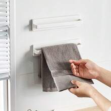 1PC Saving Space No Trace Wall Mounted Towel Rack Waterproof Punch Free Shoes Rack White Multifunctional Storage Drain Rack Kitchen - Multicolor - View 1