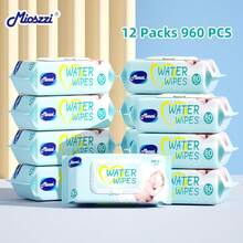 Mioszzi Baby Cleaning Wet Wipes 80pcs,Pure Water, Baby Wet Wipes, Gentle Baby Wipes For Youngsters,Thick & Moist For Newborns & Delicate Skin Care;600+ Count Ultra Soft For Face, Hands & Bottom Clean-2/8/10/12/20 Packs - White - View 13