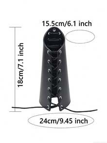 1pc Punk Style Leather Wax Rope Arm Guard Cosplay Bandage Arm Bracer Archery Arm Protection - Black - View 4