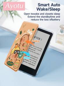 Ayotu 1个可爱水豚平板电脑保护套，兼容第十代、10.2英寸/Mini6/Mini7/9.7英寸、Galaxy Tab A9 Plus、Kindle（第十一代 - 2024年）、Kindle Paperwhite（第十二代 - 2024年），儿童礼物，采用可爱的动物图案 - 彩色 - 查看 8