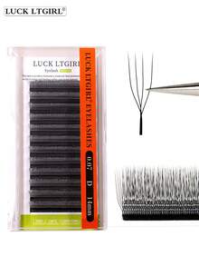 12 Rows 0.07D 4D U-Shaped Eyelash Extensions, Premium U-YY Eyelashes, Soft & Fluffy Pre-Made Eyelash Clusters, False Eyelashes - D - View 8
