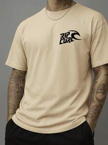 Kit Of 3 RipCurl Surf Men's Cotton T-Shirts, Basic Casual Skate Shirts - On - 黑色+卡克色+棕色 - 查看 4