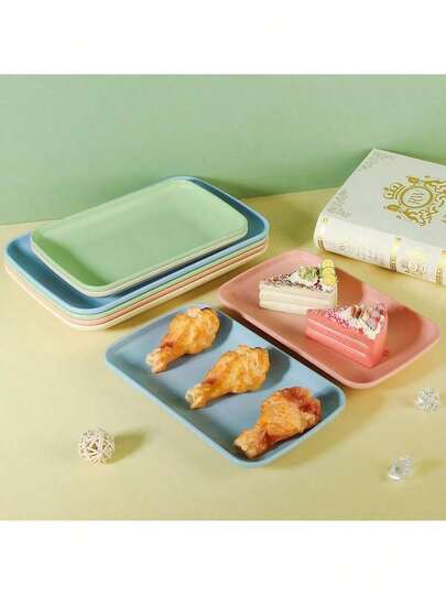 صينية بلاستيكية مع حافة، غير قابلة للكسر، مناسبة لعرض الأطعمة المخللة/الحارة، لاستخدام تجاري، مثالية أيضًا لتقديم الوجبات الخفيفة والفواكه والحلويات - مثالية للمطبخ والحفلات والتنظيم