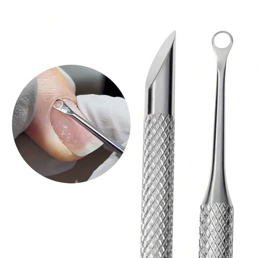 Edelstahl Nagelhautentferner Nagelpflege Werkzeug, multifunktionaler Hornhautentferner, tragbar, Fußpflege und Maniküre Feile, geeignet zum Entfernen von Hornhaut, Schwielen und Schmutzreinigung, Nagellack-Gel-Schaber, rosa Nagelhautentferner, professionelles Maniküre-Produkt für Zuhause und Salon