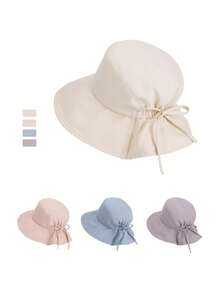 JOYLORD 1 pieza Sombrero de cubo de mujer de dos colores con lazo, sombrero de ala ancha de moda para actividades al aire libre en verano - 6190 - Ver 9