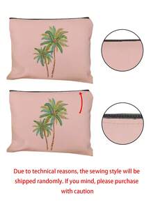 Borsa cosmetica riutilizzabile con stampa di palme di cocco, leggera, con cerniera per il trucco e gli accessori da toeletta, pratica pochette portamonete, borsa da toeletta con stampa di gelsi, accessorio da viaggio, adatta per lo shopping, regalo ideale per Pasqua, Festa della Mamma, Festa dell'Indipendenza, Matrimonio, Laurea - Multicolore - Visualizzare 9