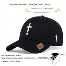 1pc Men's Cross & Water Drop American Flag Patch Baseball Cap, Casual Street Style Hat For Spring, Autumn, Travel, Beach - Multicolor - View 2