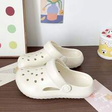 Women's Summer New Ins EVA Hollow Sandals, Thick Sole Casual Versatile Beach Closed Toe Clogs - White - View 3