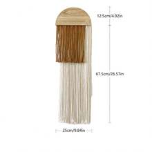 1件套手工编织挂毯，波西米亚风格墙面装饰挂毯，半圆形木板流苏纤维艺术墙毯，适用于客厅、卧室、床头背景墙 - 彩色 - 查看 19