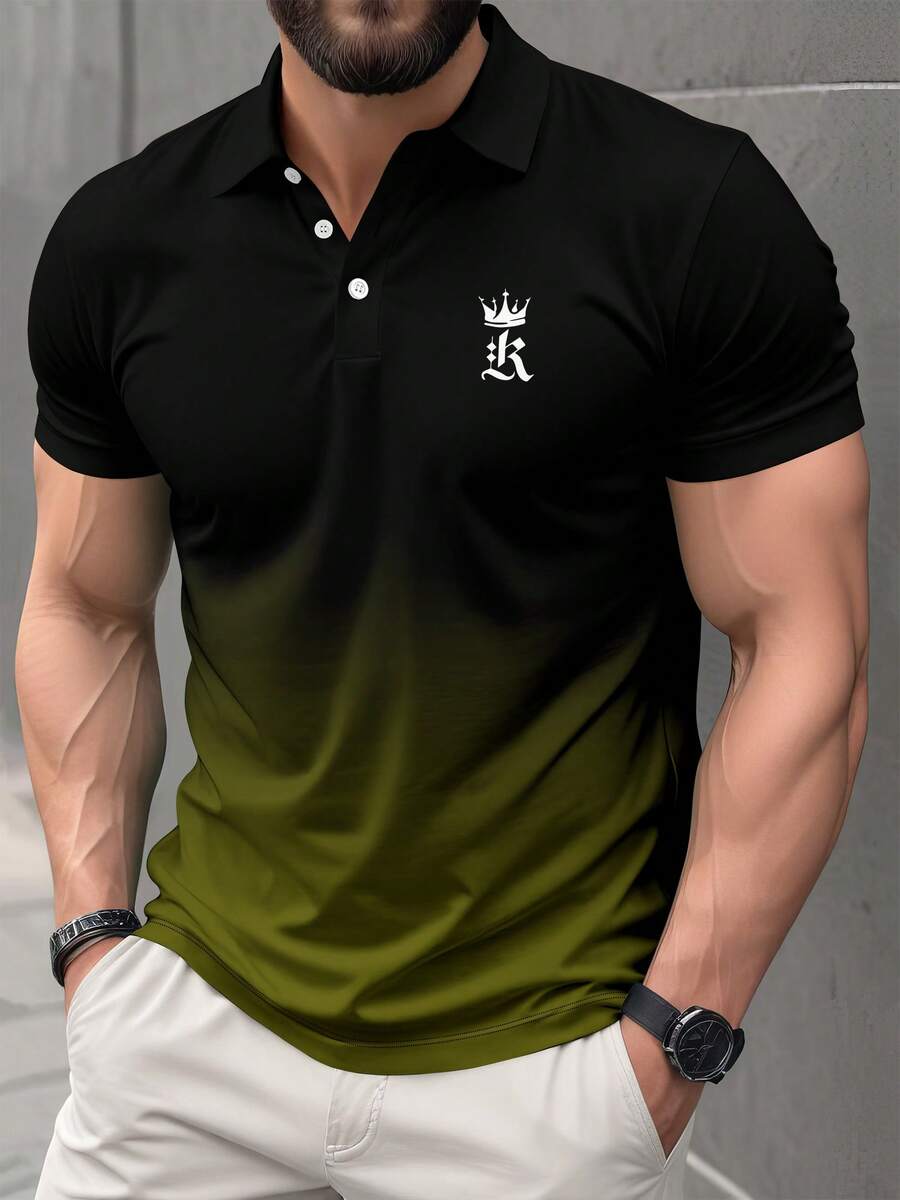 Kaos Polo Lengan Pendek Pria Terbaru, Ringan, dan Bernapas, untuk Olahraga Musim Panas - Dark Green - View 1
