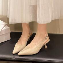 Sandalias para Vestidos Estilo de Hada Versión Coreana Zapatos para Mujeres Verano Nueva Moda Versátiles Tacones Altos para Chicas - Negro - Ver 5