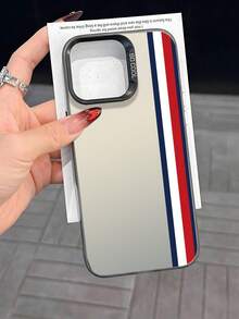 全新创意时尚IMD激光手机壳系列，简约米色搭配红白蓝竖条纹图案，经典混合材质，防震防滑，兼容 17/17Air/17Pro/17ProMax、16/16Plus/16ProMax、15/14、13、12、11系列，也适用于Galaxy S22、S23、S24、S25 Plus Ultra系列 - 黑色 - 查看 5