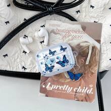 Ins Fresh Blue Flower & Butterfly Design Pro 2/3/4 Bluetooth Earphone Protective Case - Blue Butterfly Picture Frame - View 6