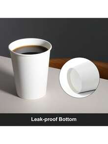 100/50/40/30/25/20/15/10/5pcs 9oz White Paper Coffee Cups, Water Cups, Beverage Cups, Milk Cups, Juice Cups, Suitable For Hot/Cold Drinks, Office, Party, Picnic, Travel - White - View 5