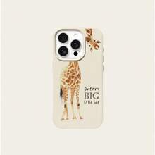 Slogan 1pc TPU Material Cute & Inspiring Giraffe Pattern Phone Case, Compatible With IPhone 17 Pro Max/17/16 Pro Max/15/13/12/11, S20 FE/A15/S24/A55, Note 11/Note 12/Note 13 Pro, Full-Body Shockproof Soft Protective Cover - White - View 5