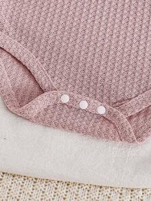 女婴无袖连体衣，新生儿春夏薄款吊带背心 - 彩色 - 查看 3