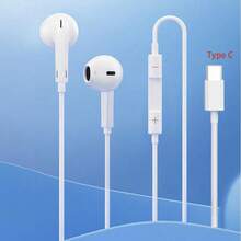 兼容的有线耳机，Type-C接口电子耳塞，3.5mm圆形插头，USB-C耳塞，带音频功能的耳塞，立体声低音入耳式耳机，兼容手机/电脑的无线耳机 - 白色 - 查看 13