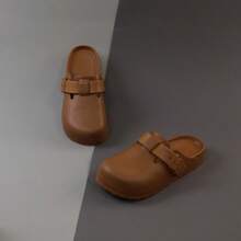 Men's Slip-On Slippers, Casual Unisex Hollow Thick Sole Mule Sandals, Breathable Beach Slides - Rust Brown - View 4