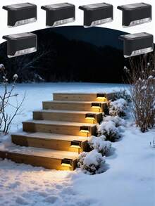 4/8/12/16pcs Outdoor Solar Railing Lights, Waterproof LED Stair Lights, Home Garden Pathway Landscape Decoration Lights - Seven-character Lamp - View 5