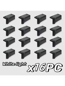 4/8/12/16pcs Outdoor Solar Railing Lights, Waterproof LED Stair Lights, Home Garden Pathway Landscape Decoration Lights - Seven-character Lamp - View 15