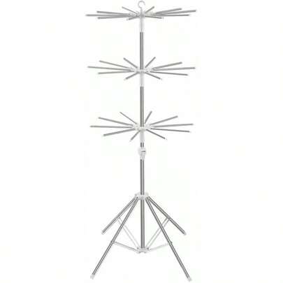 洗濯物干し パラソル 物干しスタンド パラソル型 折りたたみ たくさん干せる ステンレス 2段3段選択可能 高さ約170cm コンパクト 省スペース 高さ調節可能 安定四角 伸縮自在 防風バックル*50 クリップ*20 ハンガー*20