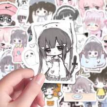 62张可爱卡通动漫贴纸，萌萌哒女生贴纸，可用于装饰手机壳、手账、水瓶、滑板、吉他等，也是返校用品和礼物的理想之选。 - 彩色 - 查看 4