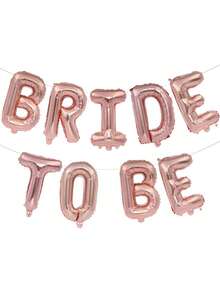 10个“新娘”字母气球，16英寸玫瑰金心形铝箔气球，适用于婚礼派对、单身派对、订婚装饰、婚礼装饰用品 - 玫瑰金 - 查看 13