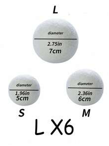 1/3/6个装羊毛烘干球，天然衣物柔顺剂，可重复使用，减少衣物褶皱，节省烘干时间，比塑料球和液体柔顺剂更佳。 - 原色 - 查看 10