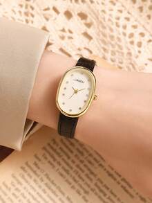 LIANDU LIANDU 女士复古经典商务石英表，PU皮表带，适合日常佩戴，生日礼物，返校季礼物，感恩节礼物，浪漫场合礼物，完美之选。 - 黑色 - 查看 4