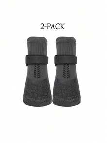 2双/4双装狗狗鞋 - 全天候防滑耐磨防水设计 - 冬季雪地靴、夏季防晒鞋、雨天必备、户外探险装备、老年犬行动辅助鞋、木地板保护鞋 - 黑色 - 查看 17