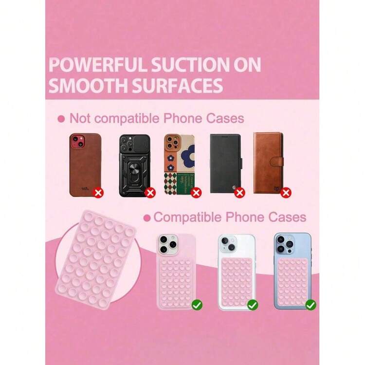 Silicone 1pc Silicone Suction Cup Phone Case Holder Phone Suction Cup Grip Octobuddy Adhesive Phone Grip Adhesive Phone Holder Suitable For Phones Adhesive Phone Holder Suitable For Phone Wallets Travel Accessories Wallets And Bags Women's Travel Essentials Travel Must-Haves Travel For Her For Him Valentine's Day Gift - Grey - View 8