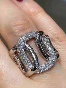 1 PC Gorgeous Cubic Zirconia Ring For Women For Valentine's Day Gift Wedding Anniversary Party Jewelry - 1# - View 6