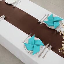 2-Pack Brown Table Runners, Satin Material & 108-Inch Length For Easy & Elegant Table Styling - màu nâu - Xem 3