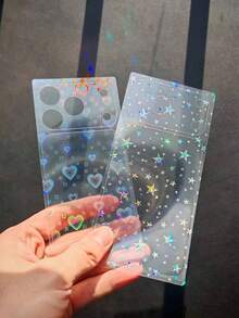 Shiny Iridescent Laser Heart Screen Protector + Camera Lens Protector Compatible With IPhone 17Pro/17Promax, Dust-Proof, Scratch-Resistant, Minimalist & Elegant Design - Clear - View 5