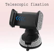 1pc Rhinestone Decor Car Phone Holder, Durable & Fashionable, 360 Degree Rotation, Suction Cup Dashboard Mount - A - View 8