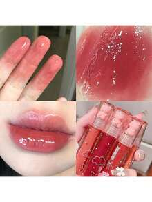 6Pcs Bear Lip Glaze Jelly Lipstick, Liquid Lipstick Cute Bear Lipgloss Moisturizing Lip Stain Plumping Water Lip Gloss Waterproof Long Lasting Cheek Rouge Tint Cosmetics Beauty Makeup - 彩色 - 查看 6