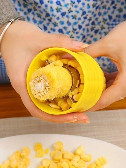 1pc Manual Corn Thresher, Multifunctional Vegetable Peeler, Efficient Corn Cob Peeler And Vegetable Peeler, Corn Cob Remover, Reusable Corn Thresher, Kitchen Small Tool Accessories, Household Fruit And Vegetable Cooking Tools, Kitchen Accessories, Kitchen Essentials, Color Random