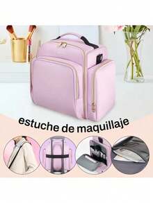 Organizador de esmalte de uñas de gran capacidad,Estuche Profesional Organizador Esmaltes Maletines Maquilla con 5 bolsas independientes extraíbles. Adecuado para uso diario de viaje de niñas y mujeres con herramientas de manicura, aceites esenciales y juegos de cosméticos. Bolsa de maquillaje, organizador de maquillaje, estuche de maquillaje, organizador de viaje de tocador, regalos esenciales, accesorios con cremallera - Rosa - Ver 9