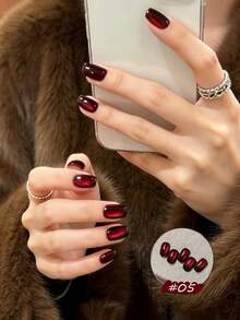 12毫升 冬春美甲 情人节新年美甲 高密度红金玻璃珠猫眼凝胶指甲油 2026 超闪酒红樱桃玻璃珠 美甲沙龙家用DIY美白百搭当季流行美甲用品 - 彩色 - 查看 17