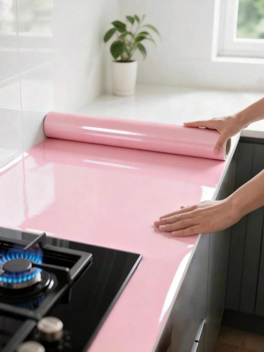 1 Cuộn Giấy Dán Tường Vinyl Màu Trắng Sáng/Hồng/Đen cho Nhà Bếp, Giấy Dán Tường Tự Dẹp, Màng PVC Ngọc Trai, Chống Thấm Nước, Dùng Cho Tủ, Bàn, Cửa Chống Thấm Nước, Tự Dán, Trang Trí Nội Thất, Tủ Quần Áo, Nhà Bếp, Giấy Dán Tường Bóng Cao Cấp