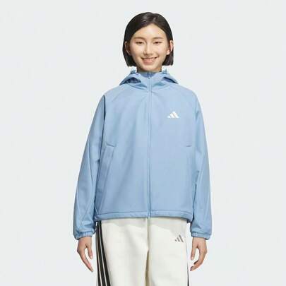  Adidas 品牌Logo拉鍊連帽運動休閒外套外套 女款