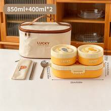 850 ml Boîte à bento ovale en acier inoxydable, boîte à lunch réutilisable et étanche, boîte-repas grande capacité, convient aux étudiants et aux adultes à l'école, au bureau, en camping, pique-nique, voyage, rentrée scolaire - Multicolore - Voir 22