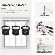 No Tools No Drill 1 Vinyl Mini Blinds, Cordless Blinds For Windows, Light Filtering Horizontal Window Blinds Amp Shades, 34 1 2 W X 48 H, White - Cordlesswhite3412Wx4 - View 6